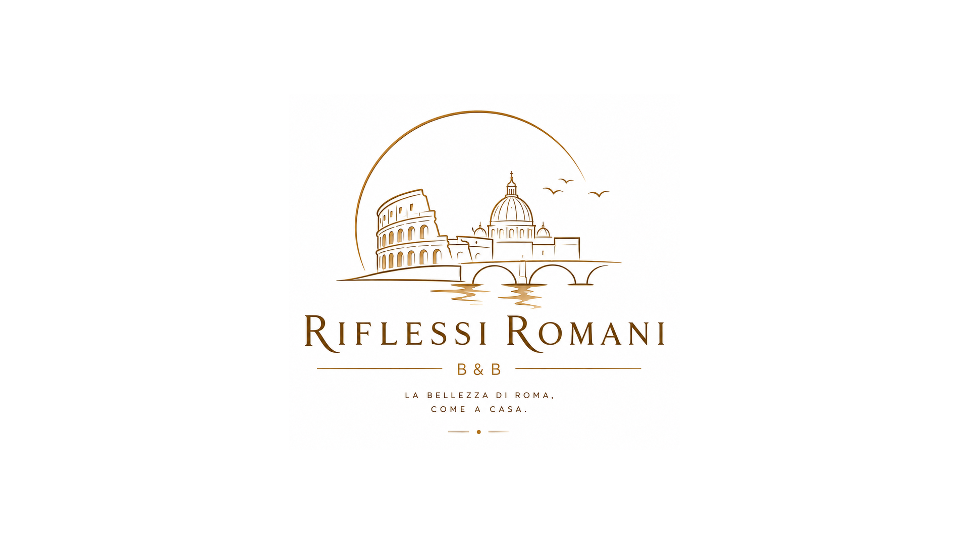 Logo Riflessi Romani con skyline di Roma